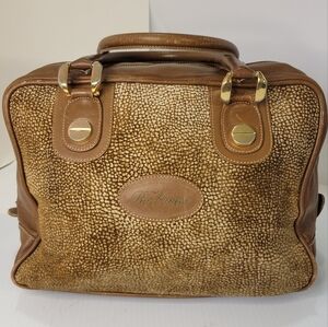 Borbonese Redwall Suede and Leather Handbag